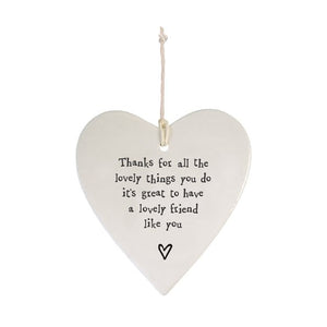 Lovely Friend Thank You Ceramic Heart | 9cm x 9cm - Give And Glow