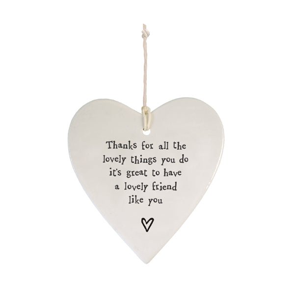 Lovely Friend Thank You Ceramic Heart | 9cm x 9cm - Give And Glow