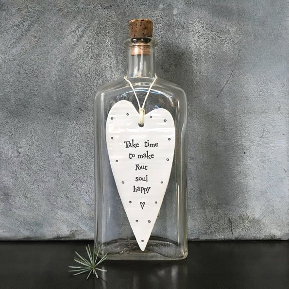 Make Your Soul Happy Long Wobbly Ripple Heart | 6cm x 13.7cm - Give And Glow