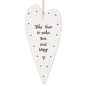 Make Your Soul Happy Long Wobbly Ripple Heart | 6cm x 13.7cm - Give And Glow