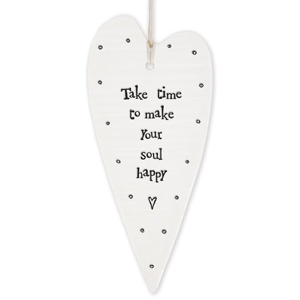 Make Your Soul Happy Long Wobbly Ripple Heart | 6cm x 13.7cm - Give And Glow