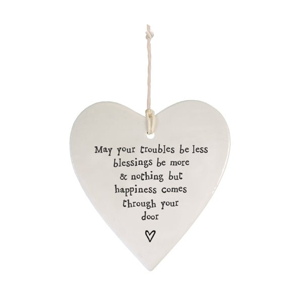 May Your Troubles Be Less Ceramic Heart | 9cm x 9cm - Give And Glow