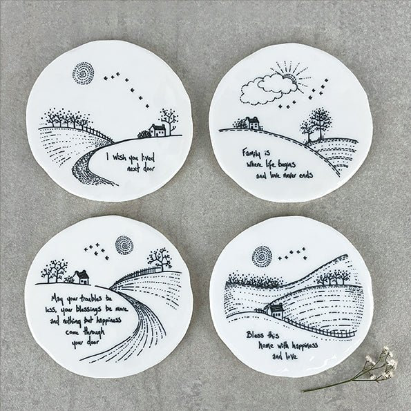May Your Troubles Be Less – Round Ceramic Coaster | 10cm x 10cm - Give And Glow
