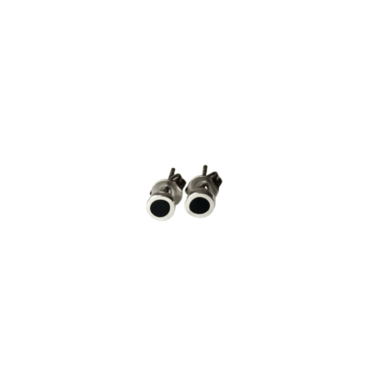 Mini Black Enamel Stud Earrings – 4mm Stainless Steel Studs - Give And Glow