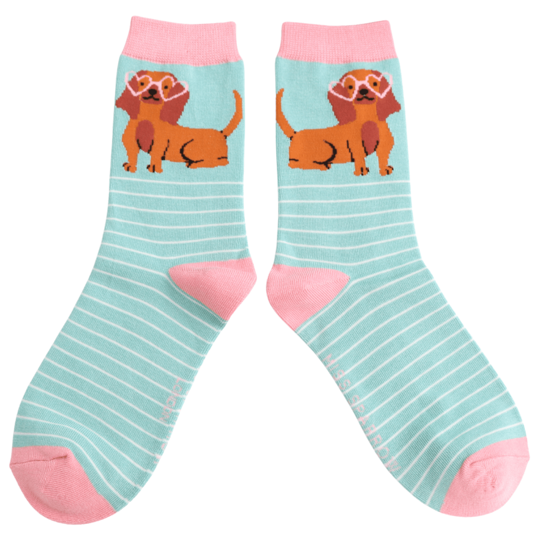 Miss Sparrow Bamboo Sausage in Shades Women's Socks Duck Egg - Give And Glow