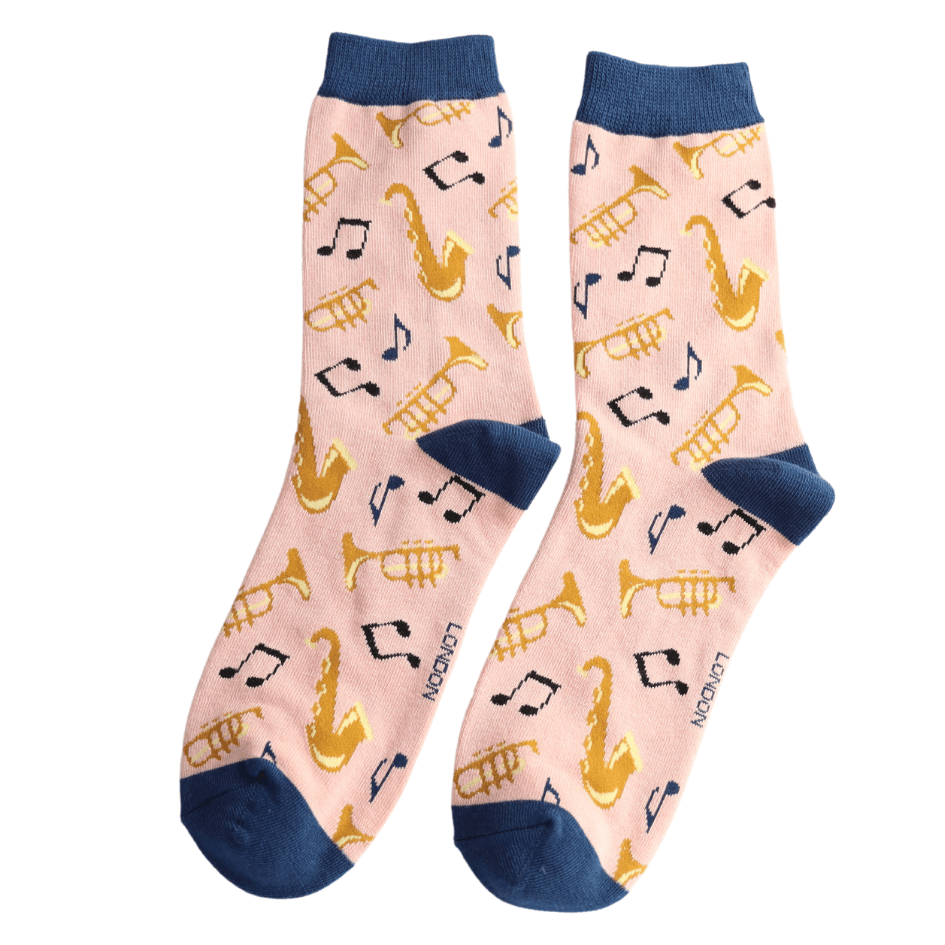 Miss Sparrow Brass Band Socks Dusky Pink - Give And Glow