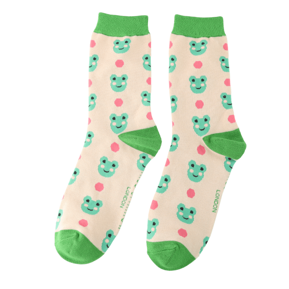Miss Sparrow Frogs & Spots Socks Cream - Give And Glow