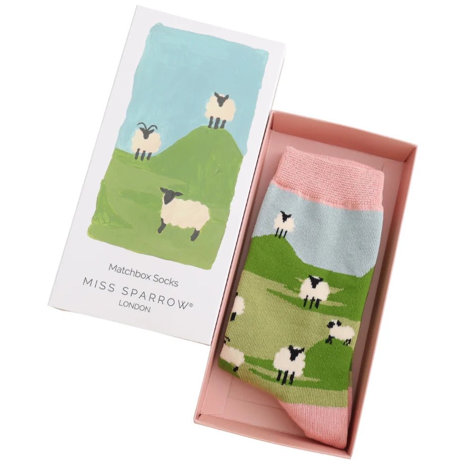 Miss Sparrow Highland Sheep Bamboo Women's Socks Gift Box - Give And Glow