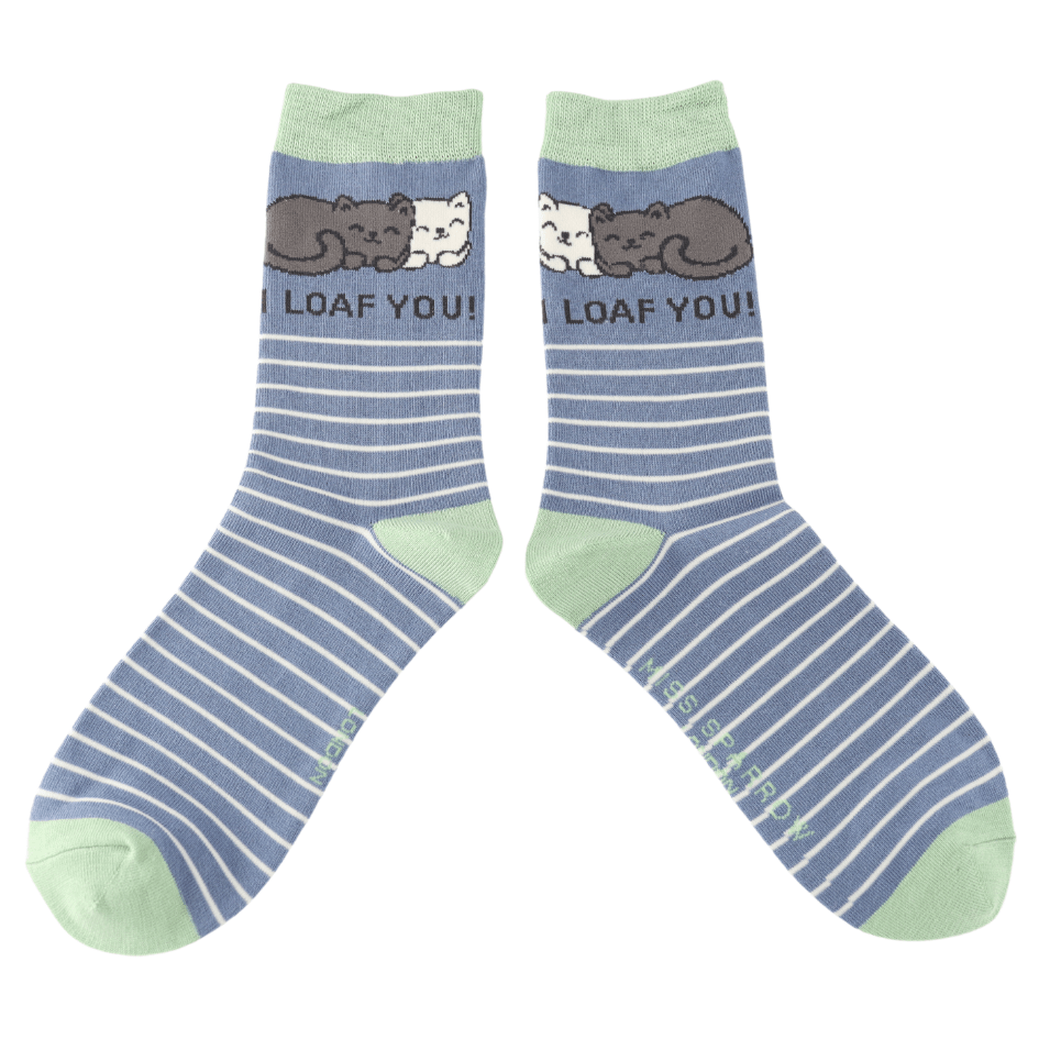 Miss Sparrow I Loaf You Socks Denim - Give And Glow