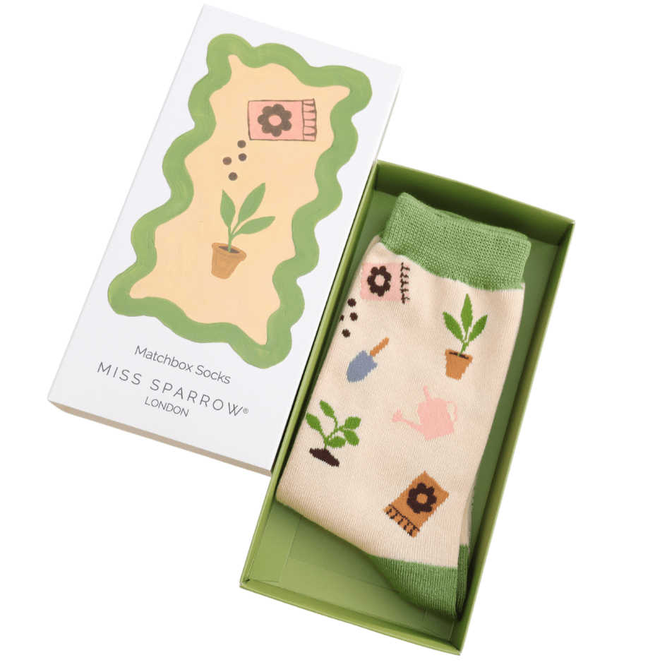 Miss Sparrow In the Allotment Bamboo Women's Socks Gift Box - Give And Glow