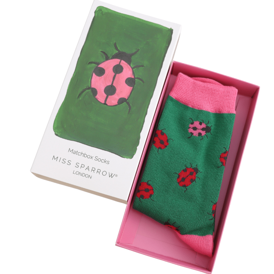 Miss Sparrow Ladybird Bamboo Women's Socks Gift Box - Give And Glow