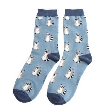Miss Sparrow Racoons Socks Denim - Give And Glow