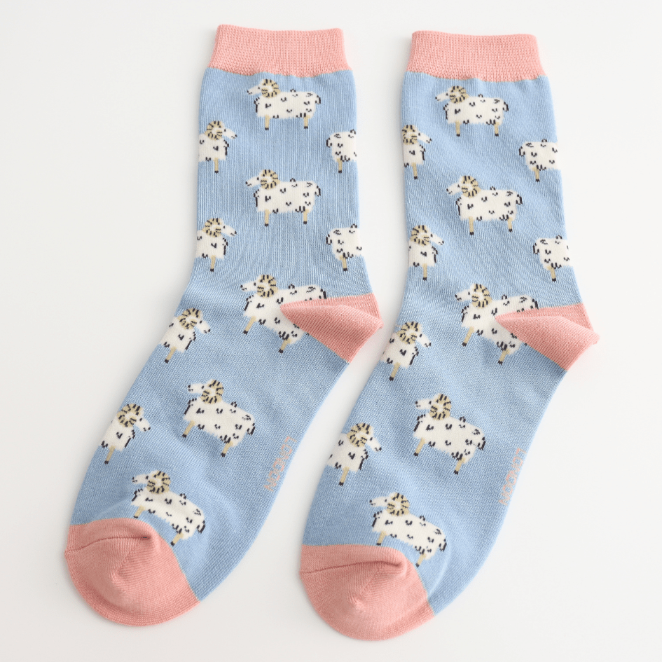 Miss Sparrow Rams Socks Powder Blue - Give And Glow