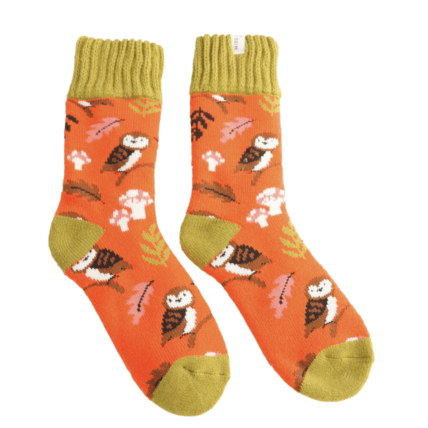 Miss Sparrow Winter Woodland Socks Burnt Orange - Give And Glow