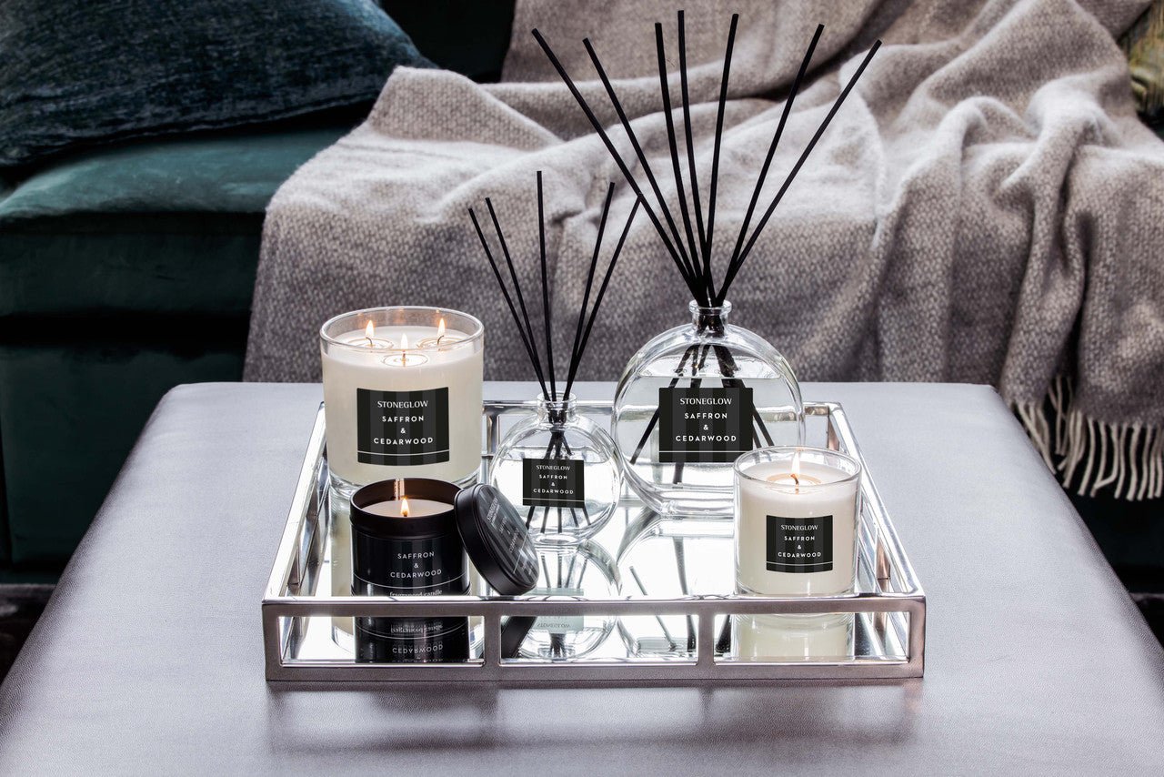 Modern Classics - Saffron & Cedarwood - Scented Candle - Boxed Tumbler - Give And Glow