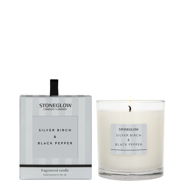 Modern Classics - Silver Birch & Black Pepper - Scented Candle - Boxed Tumbler - Give And Glow