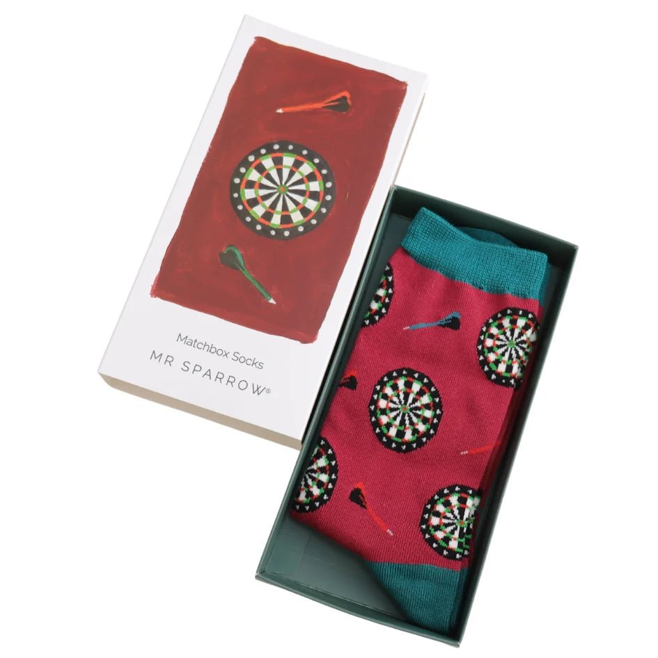 Mr Heron Dart Boards Bamboo Men's Socks Gift Box - Give And Glow