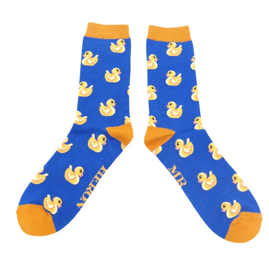 Mr Heron Rubber Ducks Men's Socks Royal Blue - Give And Glow