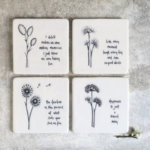 Mum My First Friend – Square Ceramic Coaster | 10.5cm - Give And Glow