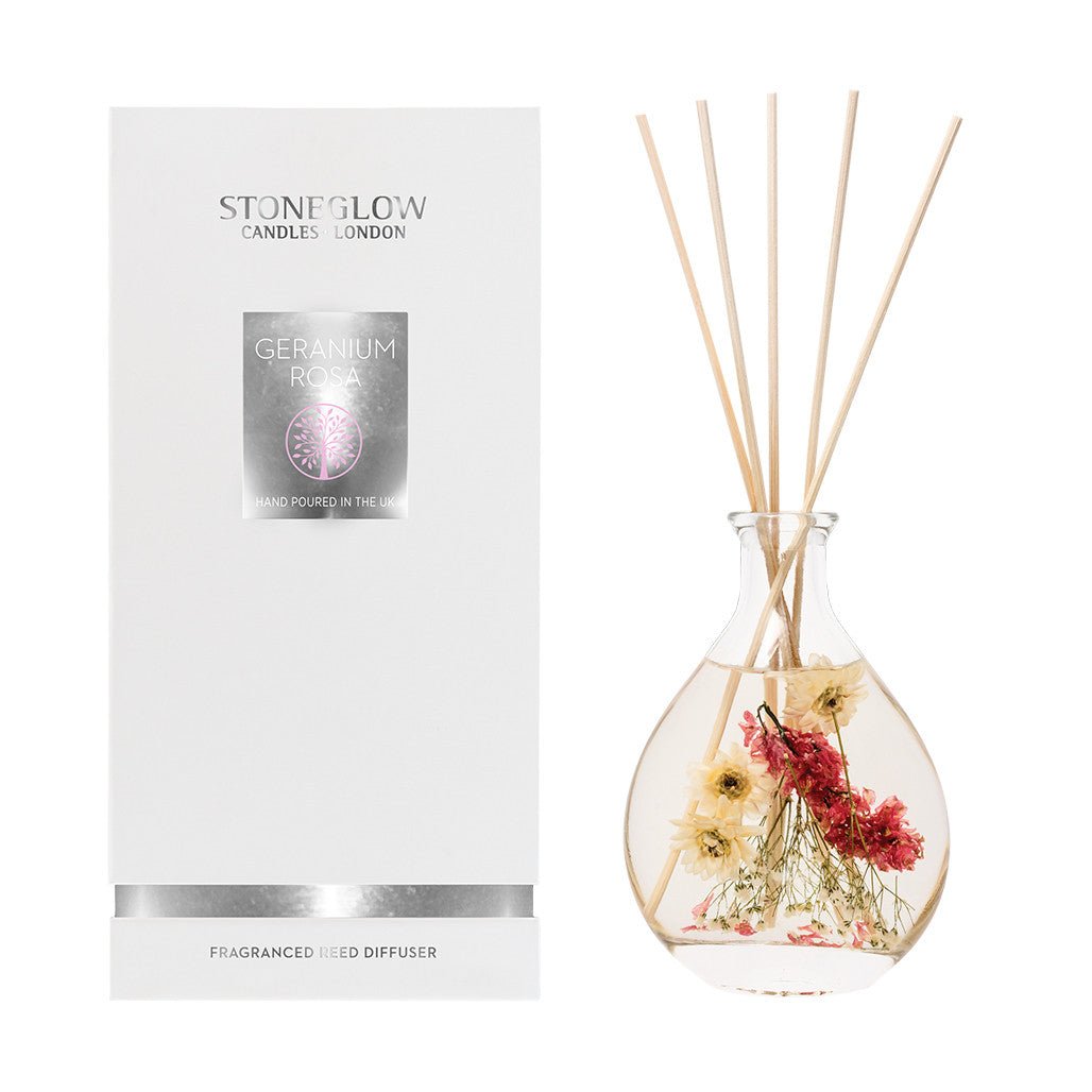 Nature's Gift - Geranium Rosa - Scented Reed Diffuser (180ml) - Give And Glow