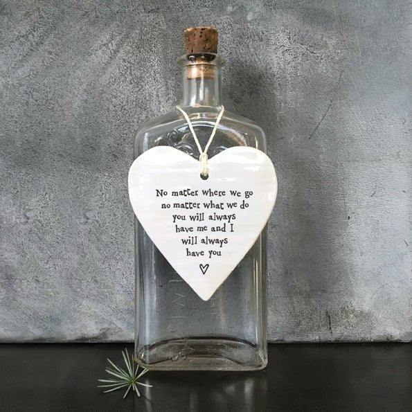 No Matter Where We Go Ceramic Heart | 9cm x 9cm - Give And Glow