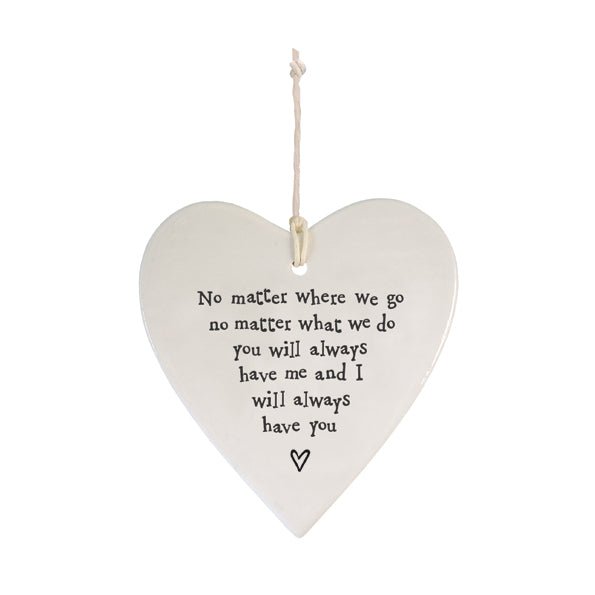 No Matter Where We Go Ceramic Heart | 9cm x 9cm - Give And Glow