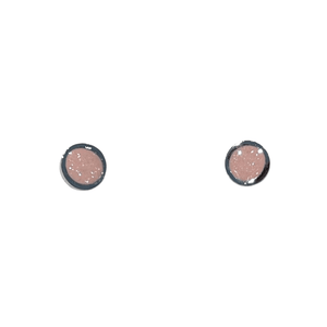 Pink Sparkle Enamel Stud Earrings – Stainless Steel Posts - Give And Glow