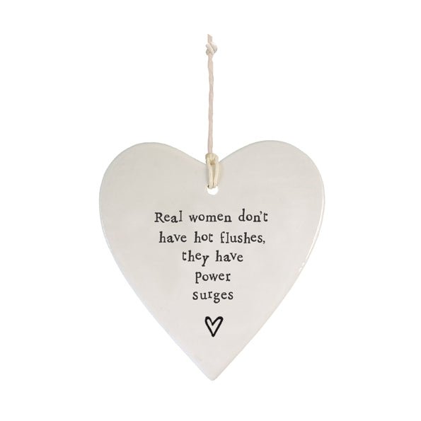 Power Surges Not Hot Flushes Ceramic Heart | 9cm x 9cm - Give And Glow