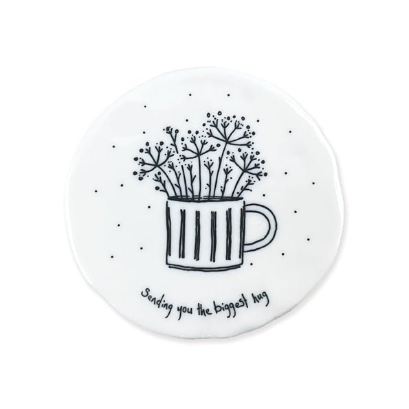 Sending You the Biggest Hug – Round Ceramic Coaster | 10cm x 10cm - Give And Glow