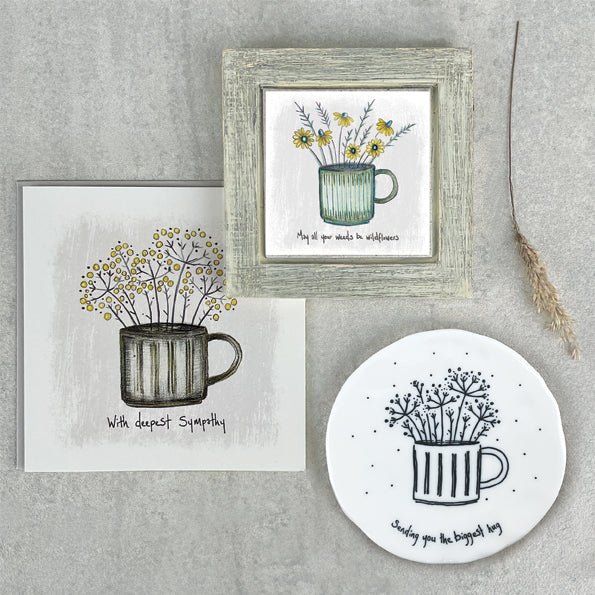 Sending You the Biggest Hug – Round Ceramic Coaster | 10cm x 10cm - Give And Glow