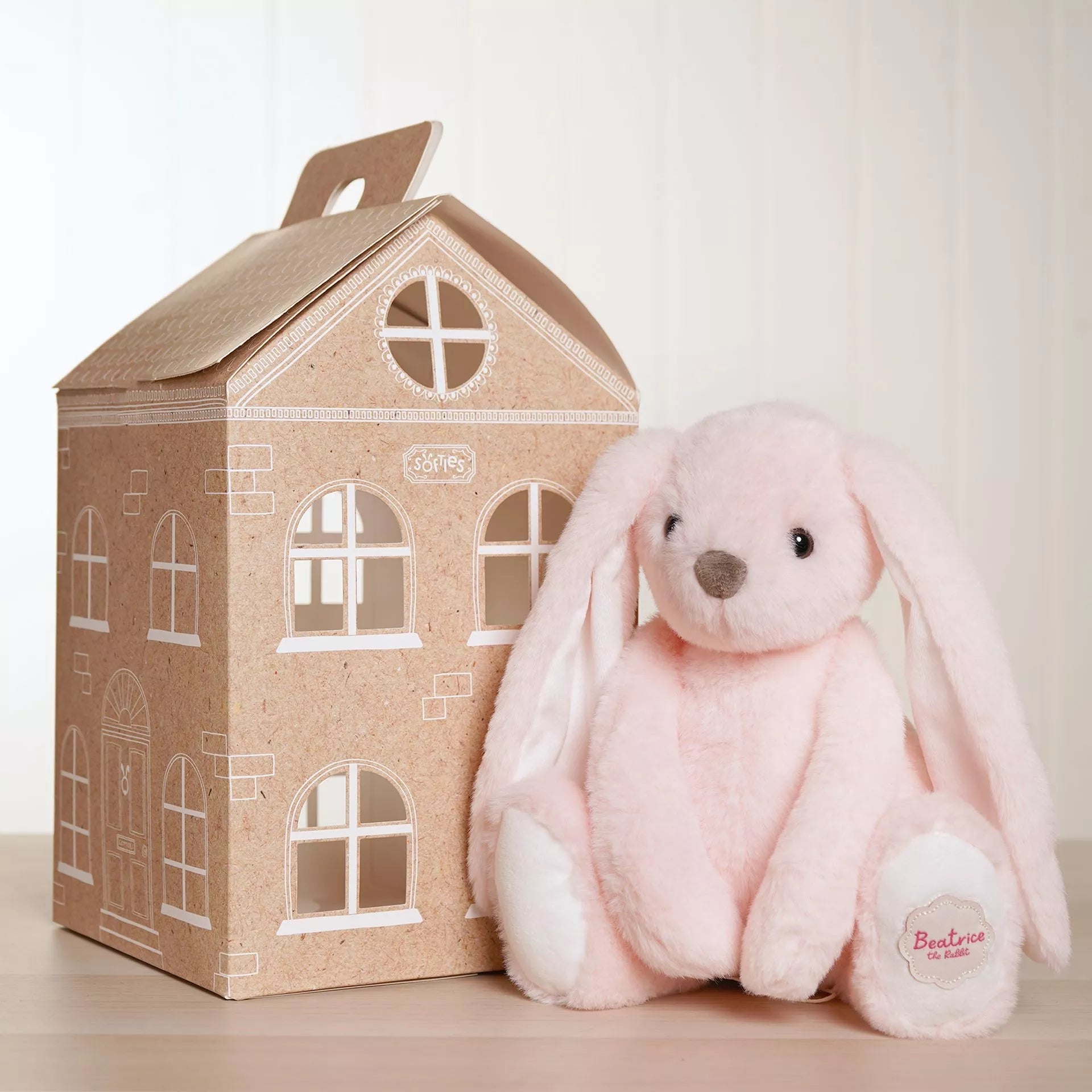 Softies Beatrice the Classical Plush Pink Bunny – 30cm - Give And Glow