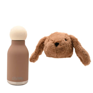 Softies Cookie Plush Bunny Dark Brown Stainless Steel Water Bottle – 500ml - Give And Glow