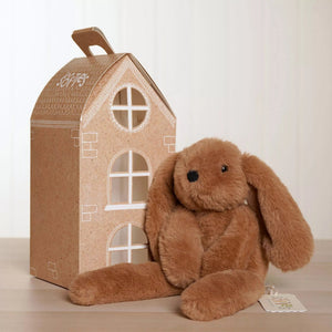 Softies Cookie the Plush Long Leg Dark Brown Bunny – 35cm - Give And Glow