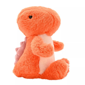 Softies Daphne the Plush Sitting Orange Dinosaur – 21cm - Give And Glow