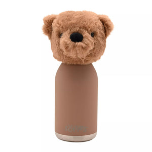 Softies Hampton Plush Teddy Dark Brown Stainless Steel Water Bottle – 500ml - Give And Glow