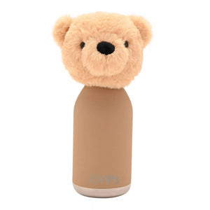 Softies Hudson Plush Teddy Light Brown Stainless Steel Water Bottle – 500ml - Give And Glow