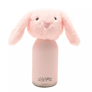 Softies Katie Plush Bunny Pink Stainless Steel Water Bottle – 500ml - Give And Glow