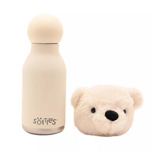 Softies Lola Plush Teddy White Stainless Steel Water Bottle – 500ml - Give And Glow