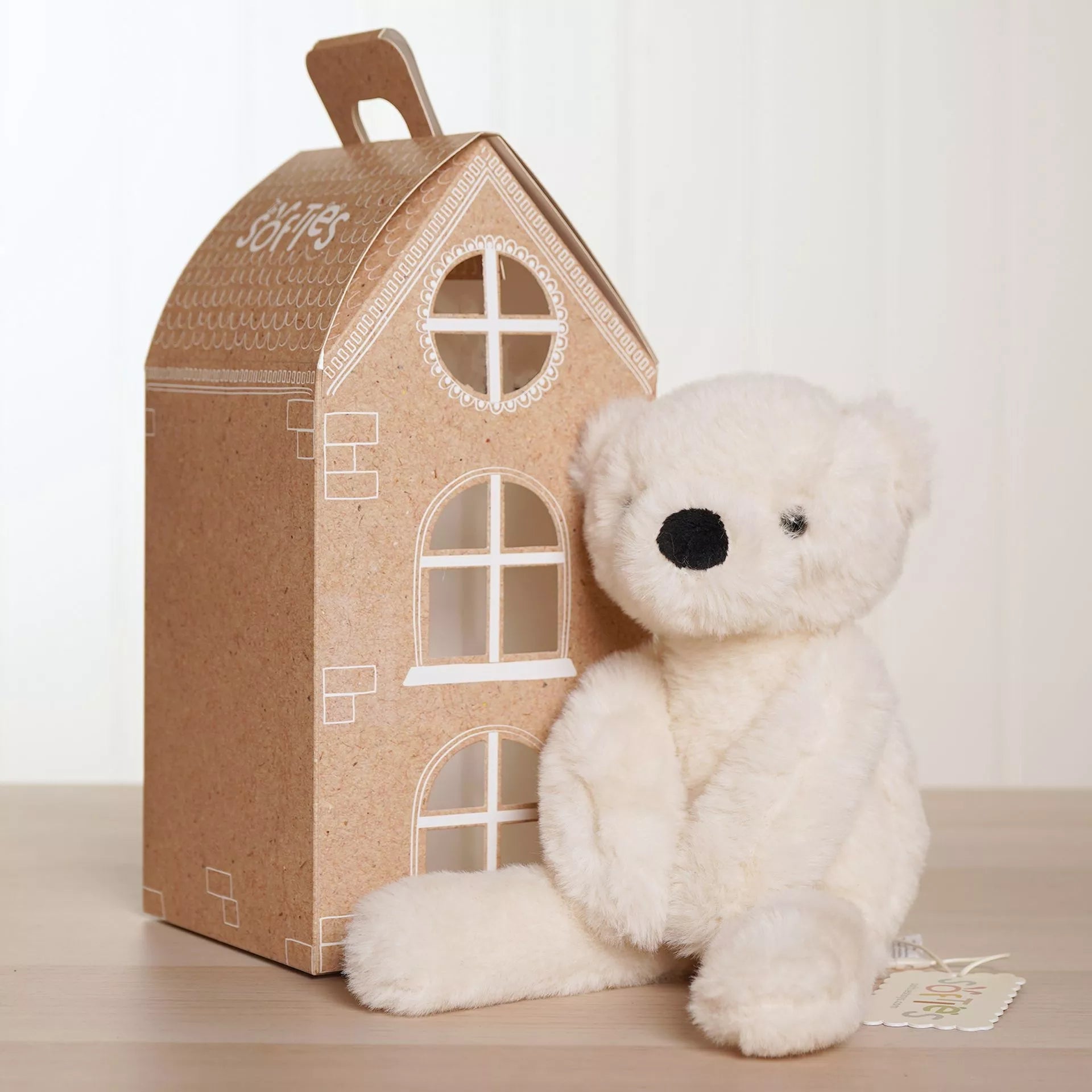Softies Lola the Long Leg Plush Cream Teddy Bear – 30cm - Give And Glow