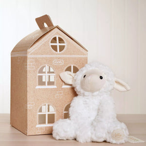 Softies Lottie the Plush Sitting White Lamb – 22cm - Give And Glow