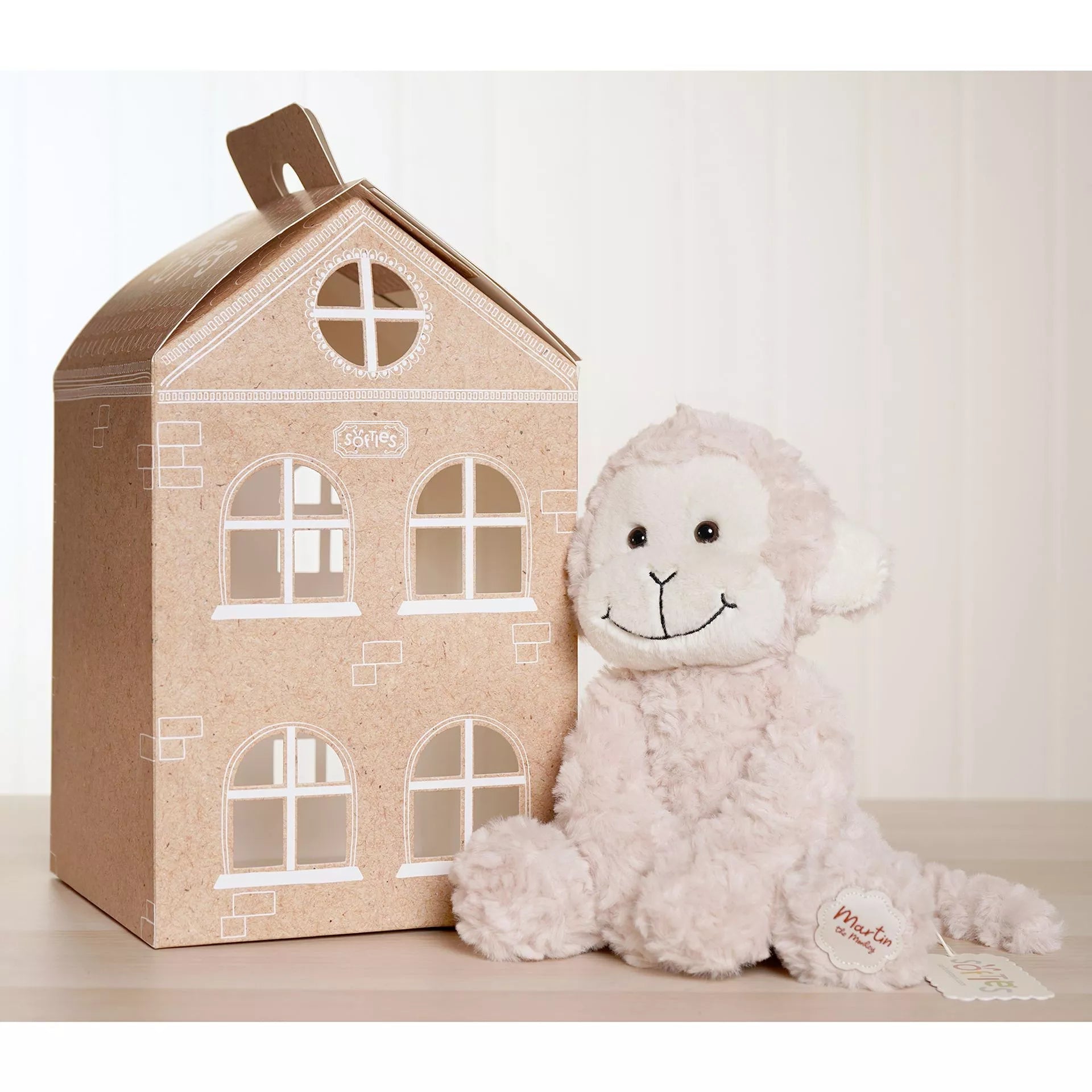 Softies Martin the Plush Sitting Light Brown Monkey – 22cm - Give And Glow