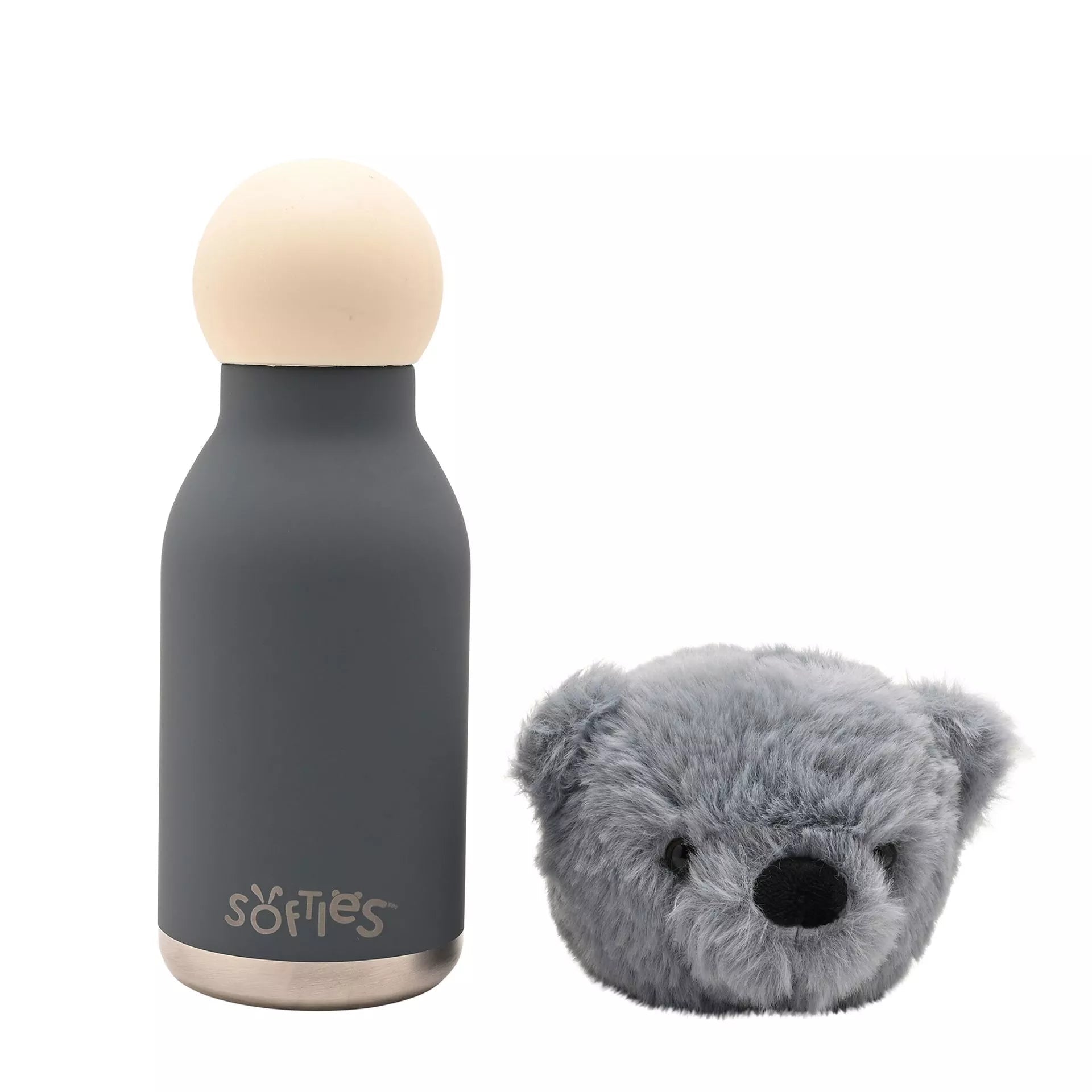 Softies Pip Plush Teddy Petrol Blue Stainless Steel Water Bottle – 500ml - Give And Glow