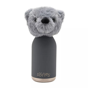 Softies Pip Plush Teddy Petrol Blue Stainless Steel Water Bottle – 500ml - Give And Glow