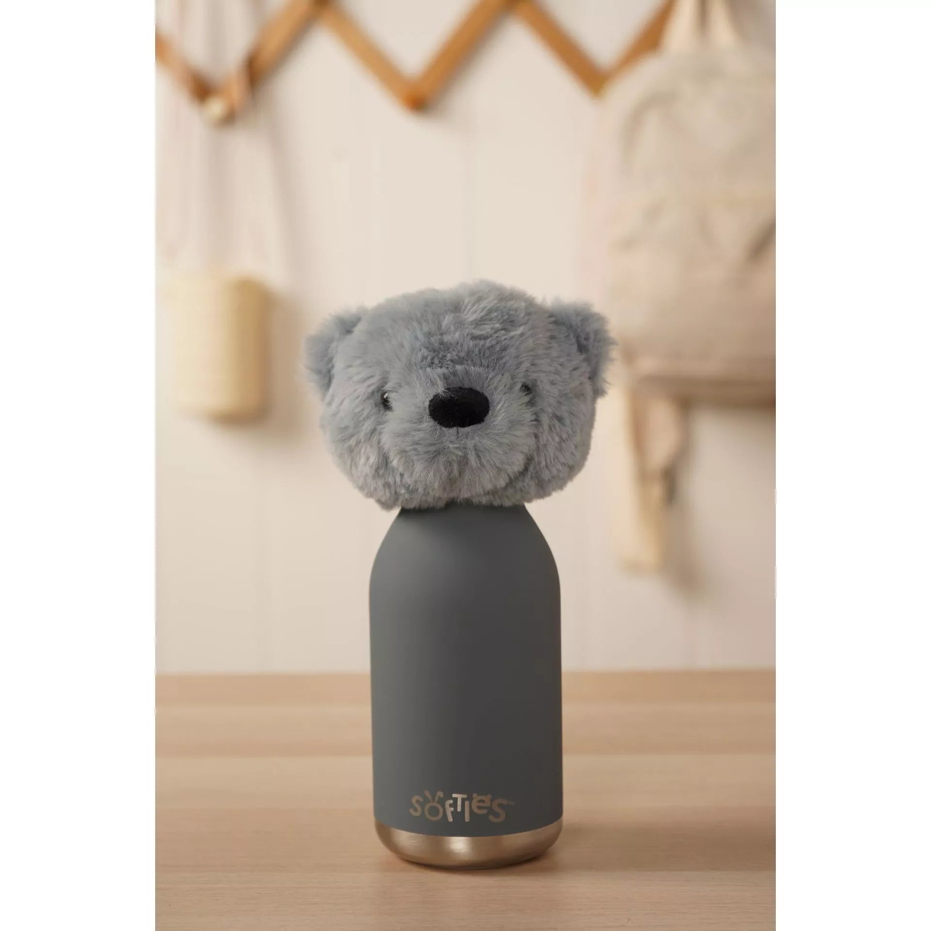 Softies Pip Plush Teddy Petrol Blue Stainless Steel Water Bottle – 500ml - Give And Glow