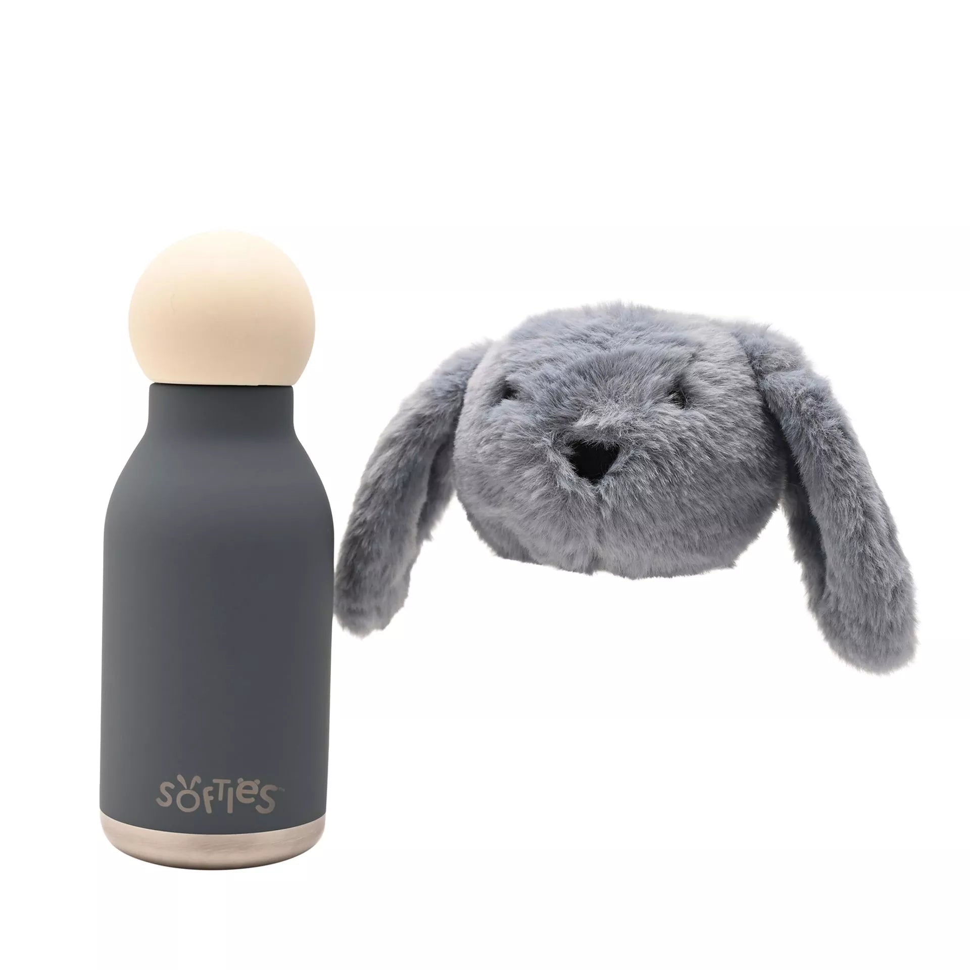 Softies Sonny Plush Bunny Petrol Blue Stainless Steel Water Bottle – 500ml - Give And Glow