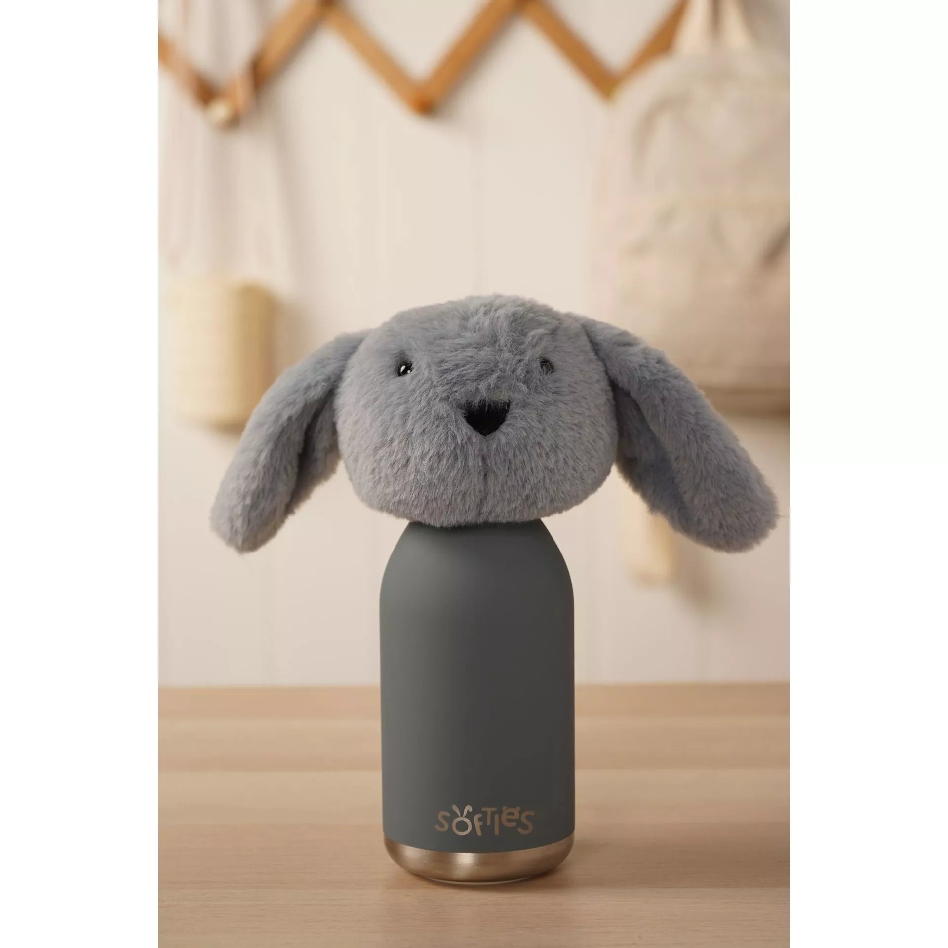 Softies Sonny Plush Bunny Petrol Blue Stainless Steel Water Bottle – 500ml - Give And Glow