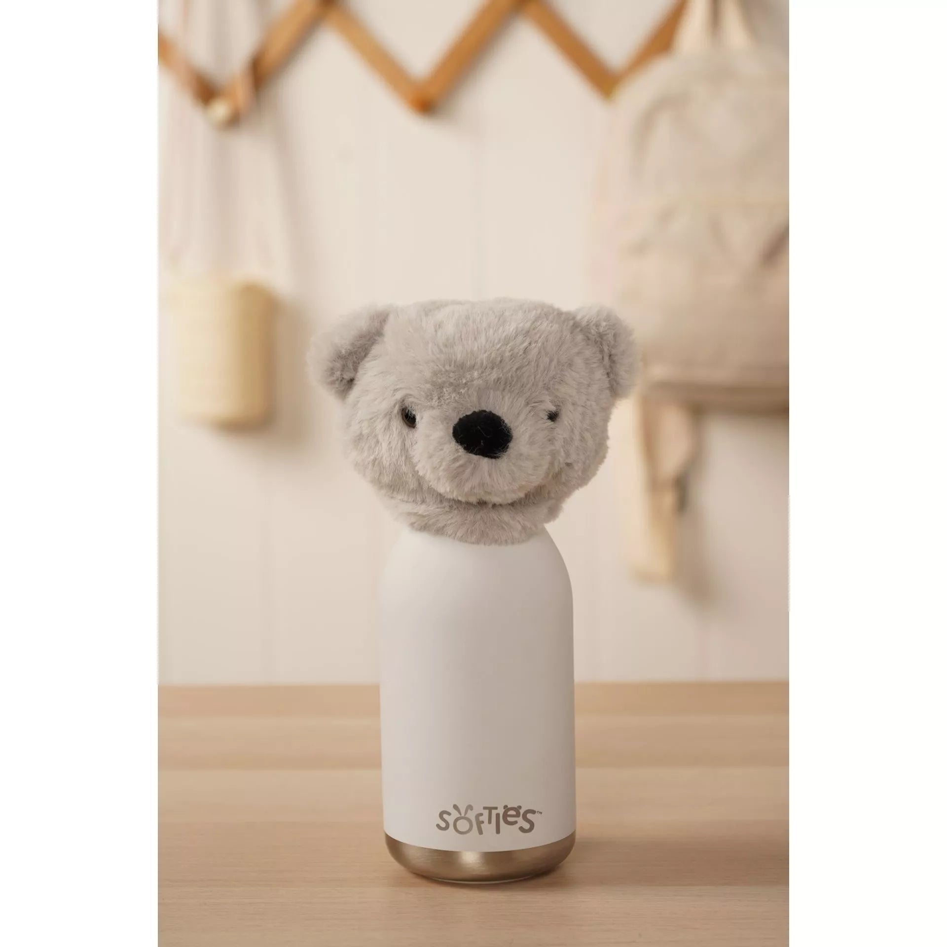 Softies Ste Plush Teddy Grey Stainless Steel Water Bottle – 500ml - Give And Glow