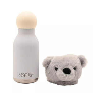 Softies Ste Plush Teddy Grey Stainless Steel Water Bottle – 500ml - Give And Glow