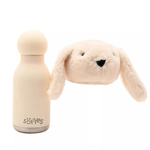 Softies Talia Plush Bunny White Stainless Steel Water Bottle – 500ml - Give And Glow