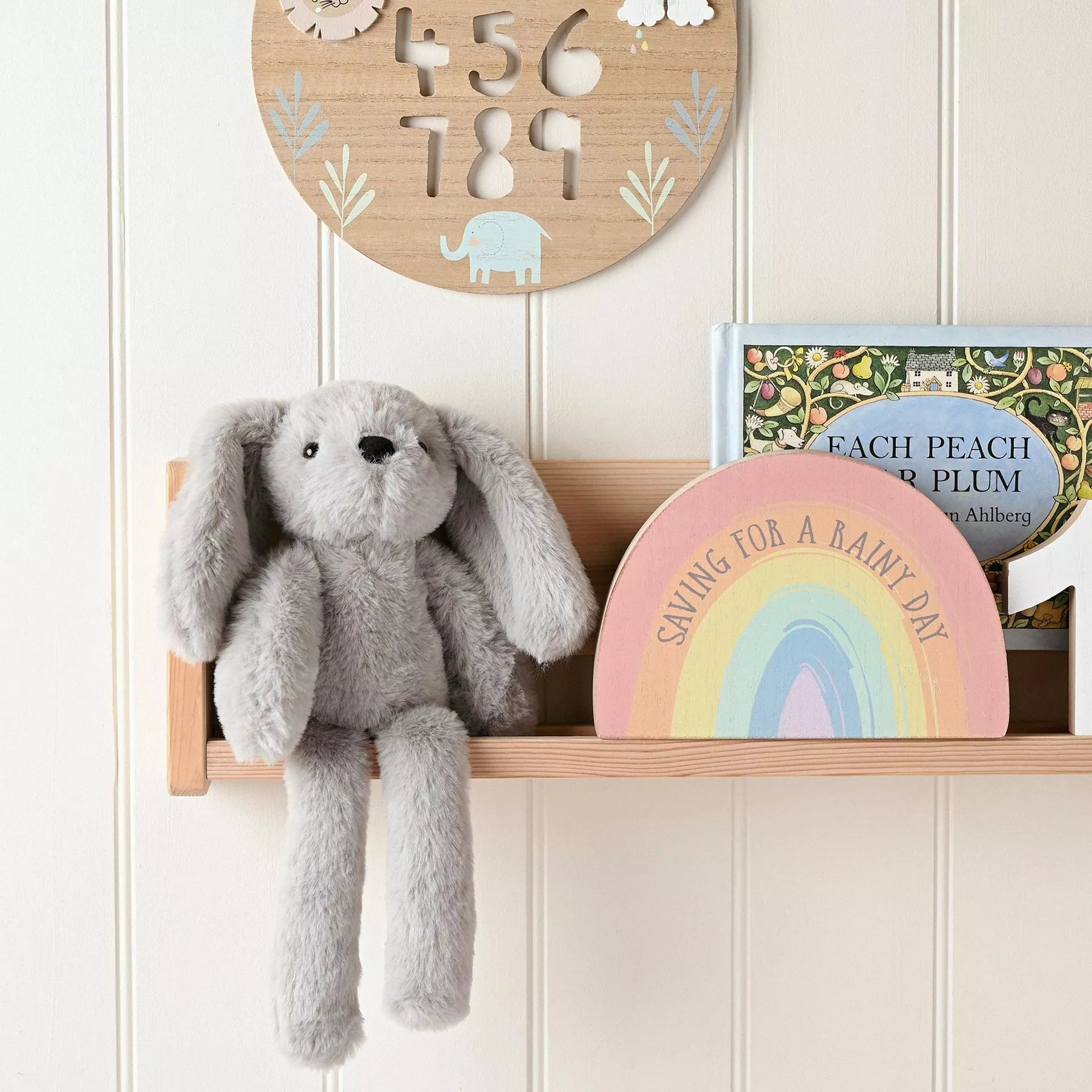 Softies Theo the Plush Long Leg Grey Bunny – 35cm - Give And Glow